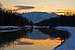 Saalach river and Lattengebirge in the evening