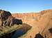 Looking down into Glen Canyon from the top of the 4th class ramp, just next to the dam