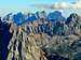 Zooming in on the Pale di San Martino group from Sass Pordoi